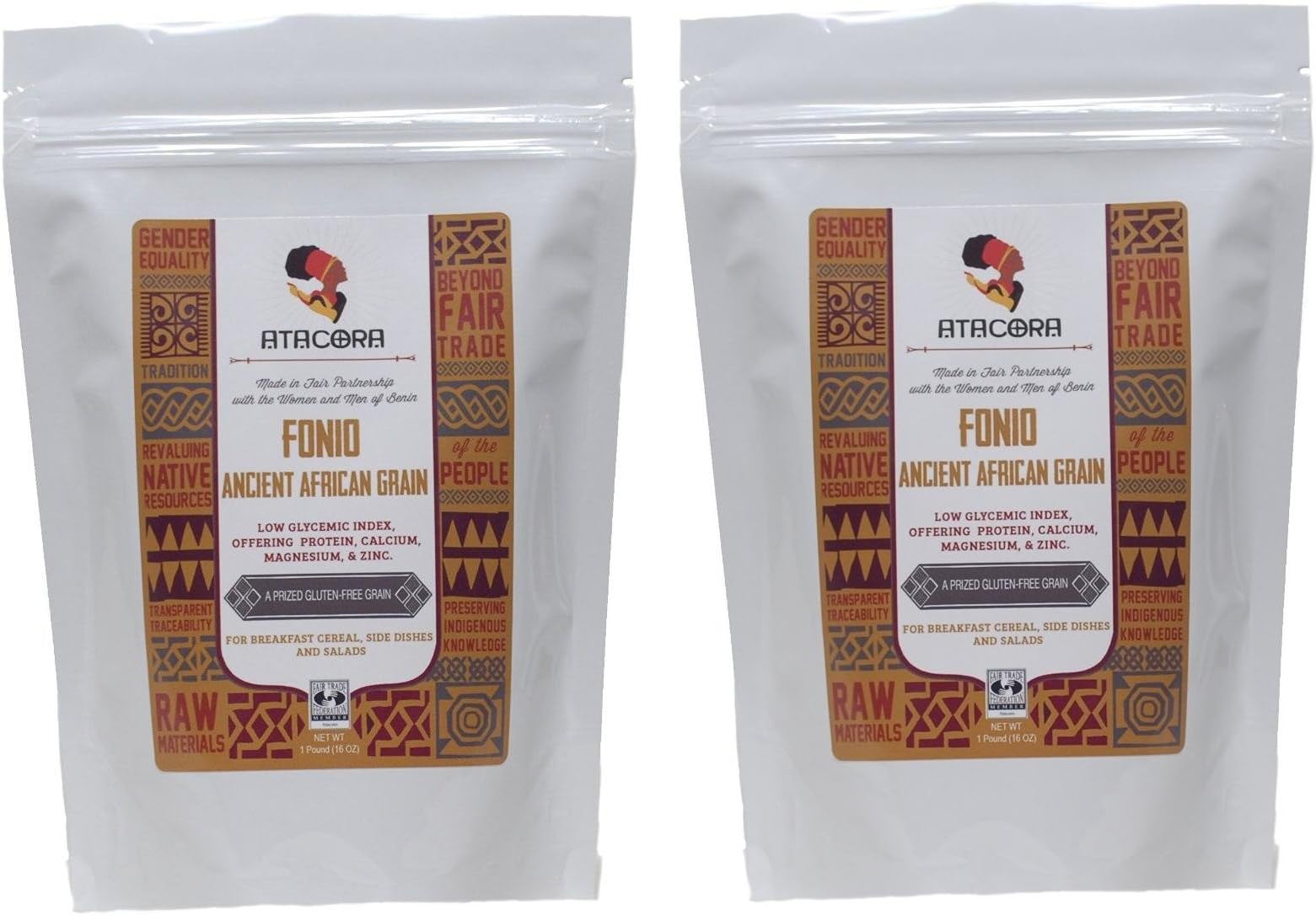 Atacora Fair Trade Raw Fonio Ancient African Grain (Gluten-Free), 16 Oz. (Pack of 2)