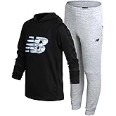 New Balance Boys Active Sweatsuit - 2 Piece Waffle Knit Hoodie Sweatshirt and Athletic Jogger Sweatpants Set for Boys