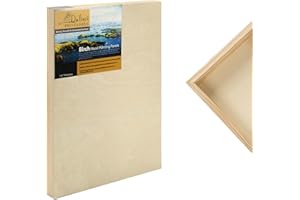 DAVINCI WOOD PANEL Da Vinci Pro Birch Wood Panel 7/8" Deep – 6x8 Single Panel - Fine Textured, Warp Resistant, Lightweight & Rigid – Perfect for Mounting Sanded Pastel or Watercolor Paper, Linen or Canvas