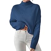 Libsorge Womens Oversized Mockneck Cute Cable Knit Sweater Winter Fall 2025 Ladies Dressy Casual Lightweight Pullover Tops