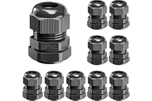 VCELINK 10 Pcs 1/2" NPT Cable Glands Nylon Waterproof, IP68 PA66 Cord Connectors, NPT 1/2" Wire Entry for Electrical Boxes, Strain Relief Wire Grommets, Black