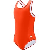 G Gradual Girl's One Piece Swimsuits Racerback Kids Bathing Suit | for Girls 7-16Y, Fully lined for no see-through, Wider straps, UPF 50+, Modest coverage, Swimwear for Swim Team, Beach, Pool