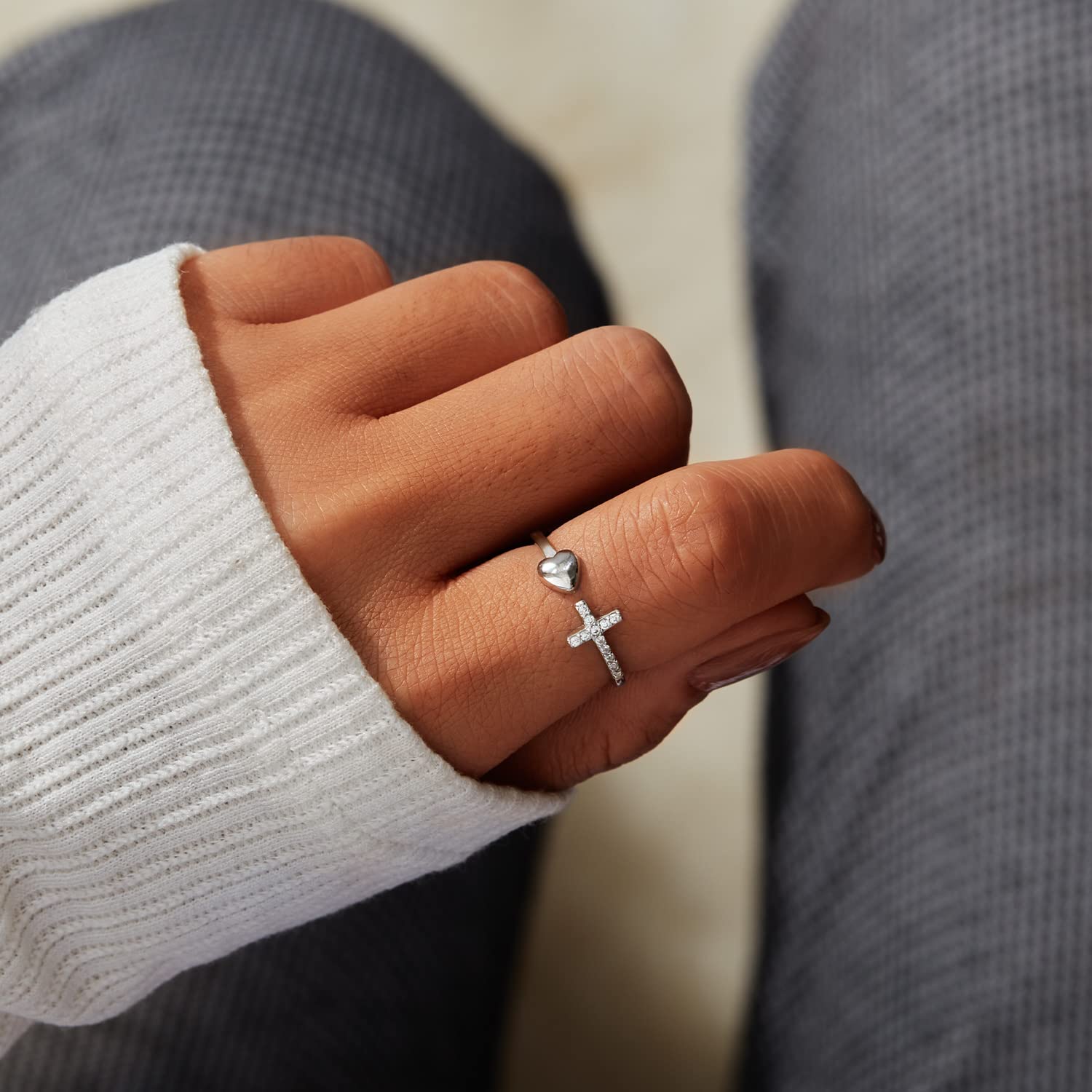 STORYJEWELLERY Cross Rings for Women, 925 Sterling