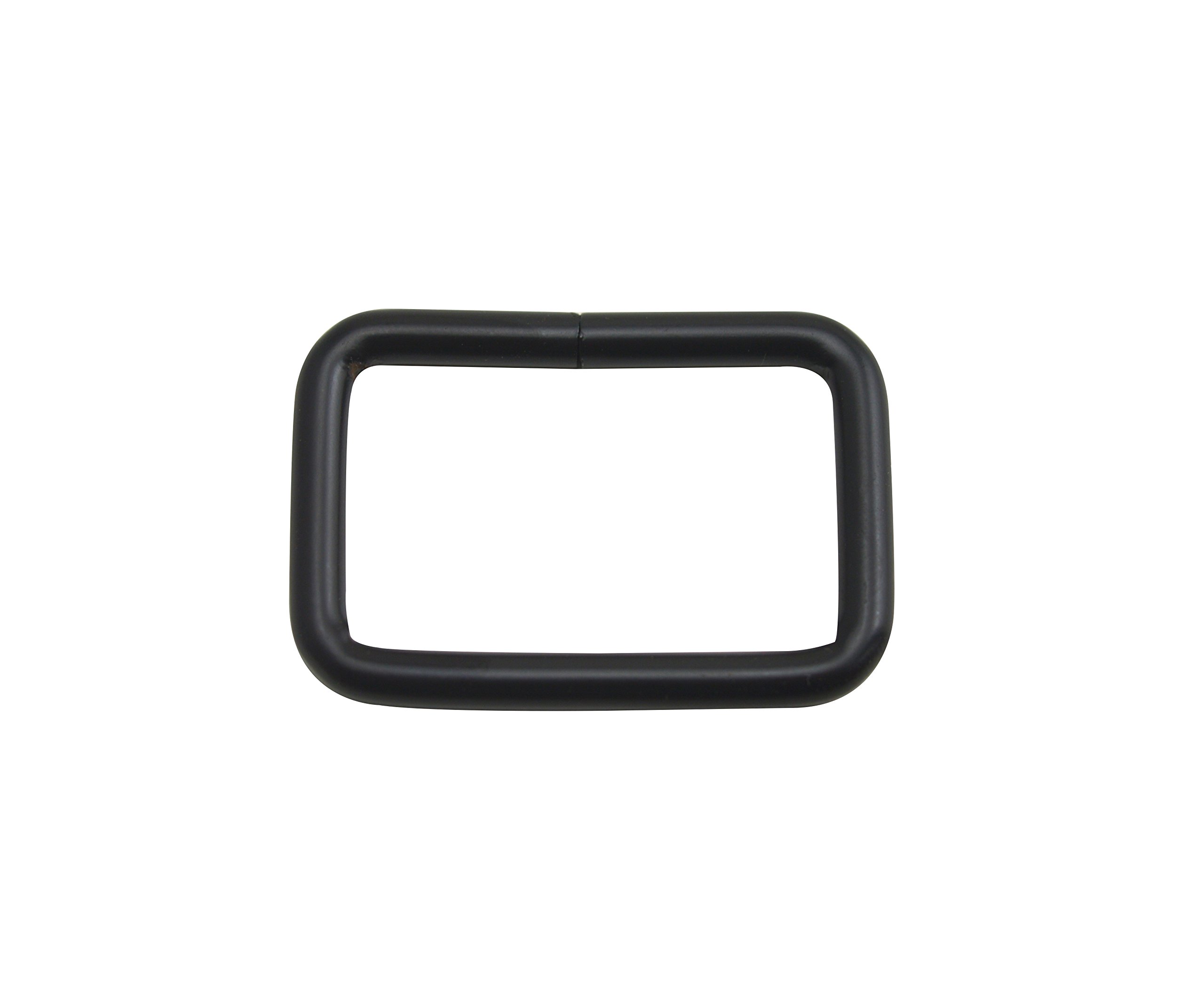Wuuycoky 1.25" Inner Length Black Rectangle Rings Loop Ring No Welded for Strap Webbing Belts Buckle Pack of 10