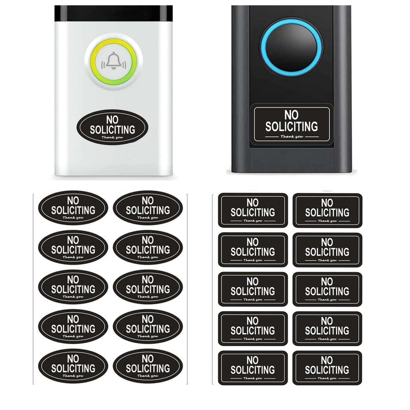 Photo 1 of HMDZMR Small No Soliciting Sign for House 20Pcs Tiny Size No Solicitation Stickers for Home Office Ring Doorbell (1.2x0.6 inches)
