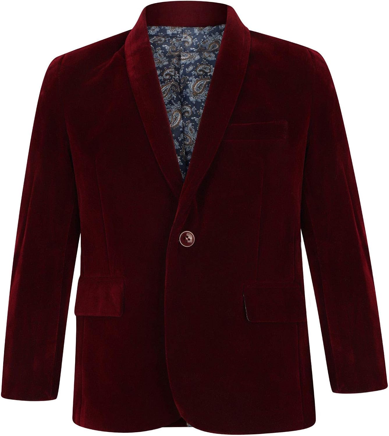 Boys Velvet Blazer Jacket Black Navy Burgundy 1 to 15 Years (15