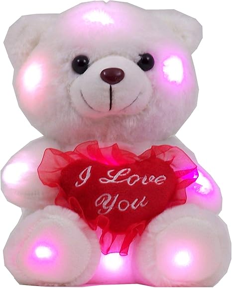 Amazon Com Ritmika Stuffed Teddy Bear Plush Led Toy With I Love