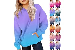 Itsame Cute Hoodies For Girls Oversized Long Sleeve Sweatshirt Gradient Teen Girls Pullover Tops 2-13 Years