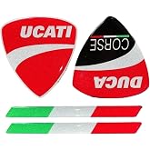 For Ducati 3D Resin Reflective Logo Helmet Motorcycle Motorcross Motorbike Decals Italian Flag Stickers(BLACK)