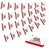 32.8 ft California Flag Banner, 30 Pcs Mini State String Flags, Red White Green Bear Bunting for California Day, Parades, Western Parties, Home, Garden, and Outdoor Decorations