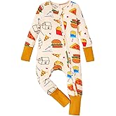 PATPAT Baby Pajama with Bamboo Viscose, Footie Jumpsuit Romper with 2-Way Zipper for Baby Boy Girl Toddler Sleeper Sleepwear