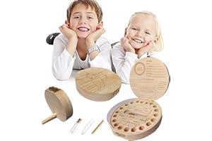 ANWOLA Baby Tooth Keepsake Box,Tooth Fairy Box,Wooden Tooth Box ,Baby Keepsake Storage Box,Tooth Saver,Tooth Holder for Kids Teeth,Tooth Boxes for Lost Teeth for Kids,Newborn Baby Birthday and Shower Gift