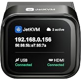 SZ JetKVM IP KVM, Jet KVM Over IP Ethernet Open Source, IPKVM Remote Access | Low Latency, Touchscreen LCD, 1080P@60FPS, BIOS-Level Remote Access via HDMI &amp; USB-C for Server, PC &amp; NAS