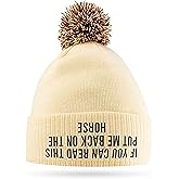 If You Can Read This Put Me Back On The Horse - Cute Bobble Beanie Hat for Girls - Horse Riding Gifts