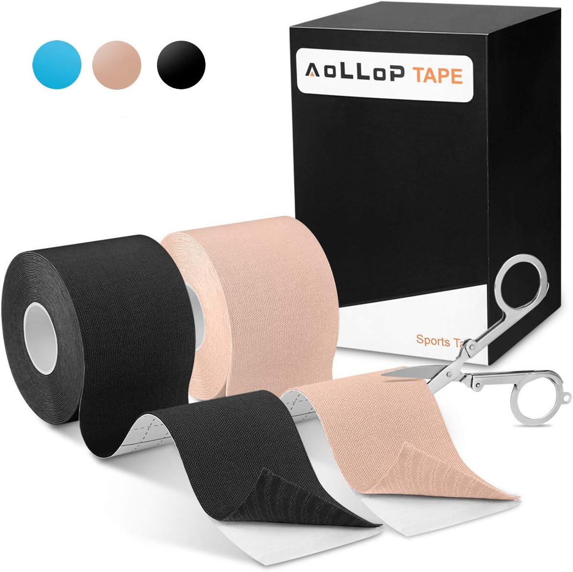 Kinesiology Tape, Aollop Premium Waterproof Sports Tape Physio Tape Muscle Tape Kinesiology Tapes for Pain Relief, Muscle & Joint Support