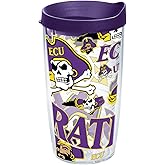 Tervis Made in USA Double Walled East Carolina University Pirates Insulated Tumbler Cup Keeps Drinks Cold & Hot, 16oz, All Over