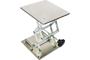 TEXALAN(R) 8x8 Lab Scissor Jack Lift Table SS304 Max. Height of 10" 33LBS Load