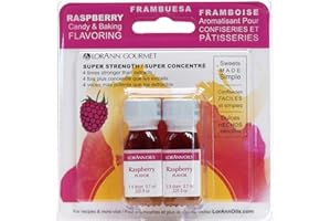 LORANN OILS LorAnn Raspberry SS Flavor, 1 dram bottle (.125 fl oz - 3.7ml - 1 teaspoon) - 2 Pack