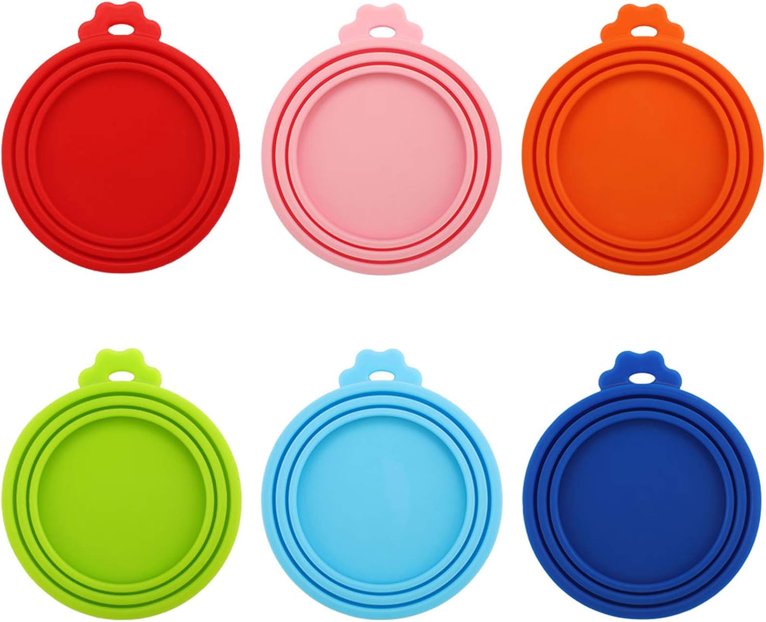 Huayue 6pcs Tapas de Silicona para Latas de Mascotas, Tapas de Lata de Silicona para Perros y Gatos Cubiertas de Silicona para Latas de Mascotas, se Adapta a 3 Tamaños Diferentes (10cm, 6 Colores)