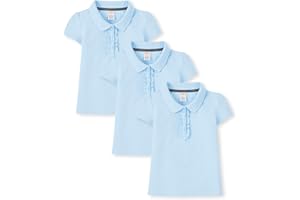 Gymboree Girls' and Toddler Short Sleeve Ruffle Polo Shirt Multipack