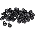 Tupalizy Plastic Round Spring Loaded Toggle Stopper Black Single Hole Bungee Shock Cord Fasteners Shoelace Locks Buttons for Paracord Drawstrings Shoestrings Sweatpants Shorts Backpacks Camping, 40PCS