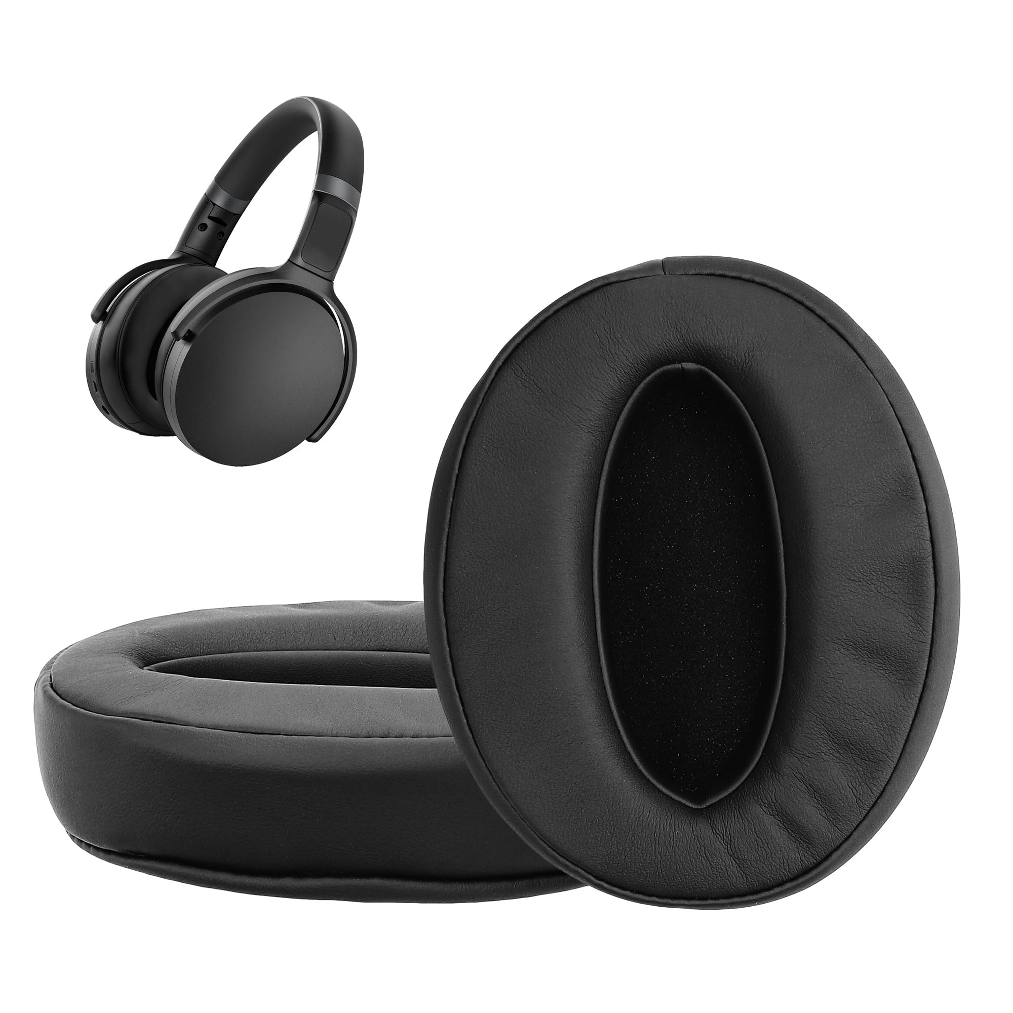 kwmobile 2x Headphone EarpPads for Sennheiser HD450BT / HD350BT Replacement Ear Pads - Headphone Ear Covers - Black