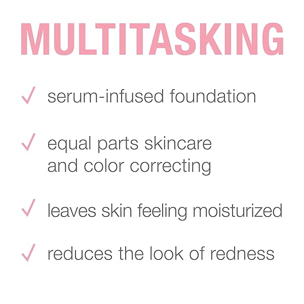 NEUTROGENA HEALTHY SKIN SENSITIVE SKIN SERUM FOUNDATION WITH PRO-VITAMIN B5, COLOR CORRECTING & PORE MINIMIZING LIQUID FOUNDATION & FACE SERUM, BUILDABLE COVERAGE, MEDIUM 01, 1 OZ