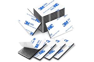 Moeey Double Sided Adhesive Pads,Heavy Duty Mounting Tape,48Pcs 3mm Thickness Pre-Cut Foam Tape,Super-Sticky Black Strong Pads Rectangle Shape Waterproof for Walls Picture, Car, Home, Office