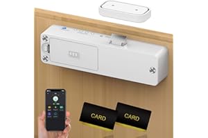 Baby Proofing Smart Cabinet Locks, Anweller Child Proof Hidden Drawer Locks, No Drill Adhesive Magnetic RFID Bluetooth Keyless Lock for Adults File Kitchen Cupboard Closet Liquor - White