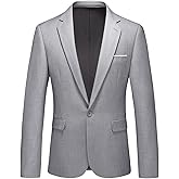 Men's Casual Slim Fit Suit Blazer Jacket One Button Lightweight Sport Coats Formal Dress Daily Business Suit Jacket