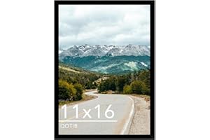 QOTIB 11x16 Picture Frame Black for Wall Hanging, Wood 11 x 16 Frame Photo Frame for Wall Horizontally or Vertically, Black, 1 Pack