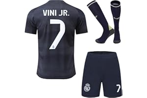 KWFOM Madrid Vini Jr. #7 Kids Soccer Jersey Kit with Shorts/Socks Set Youth Sizes