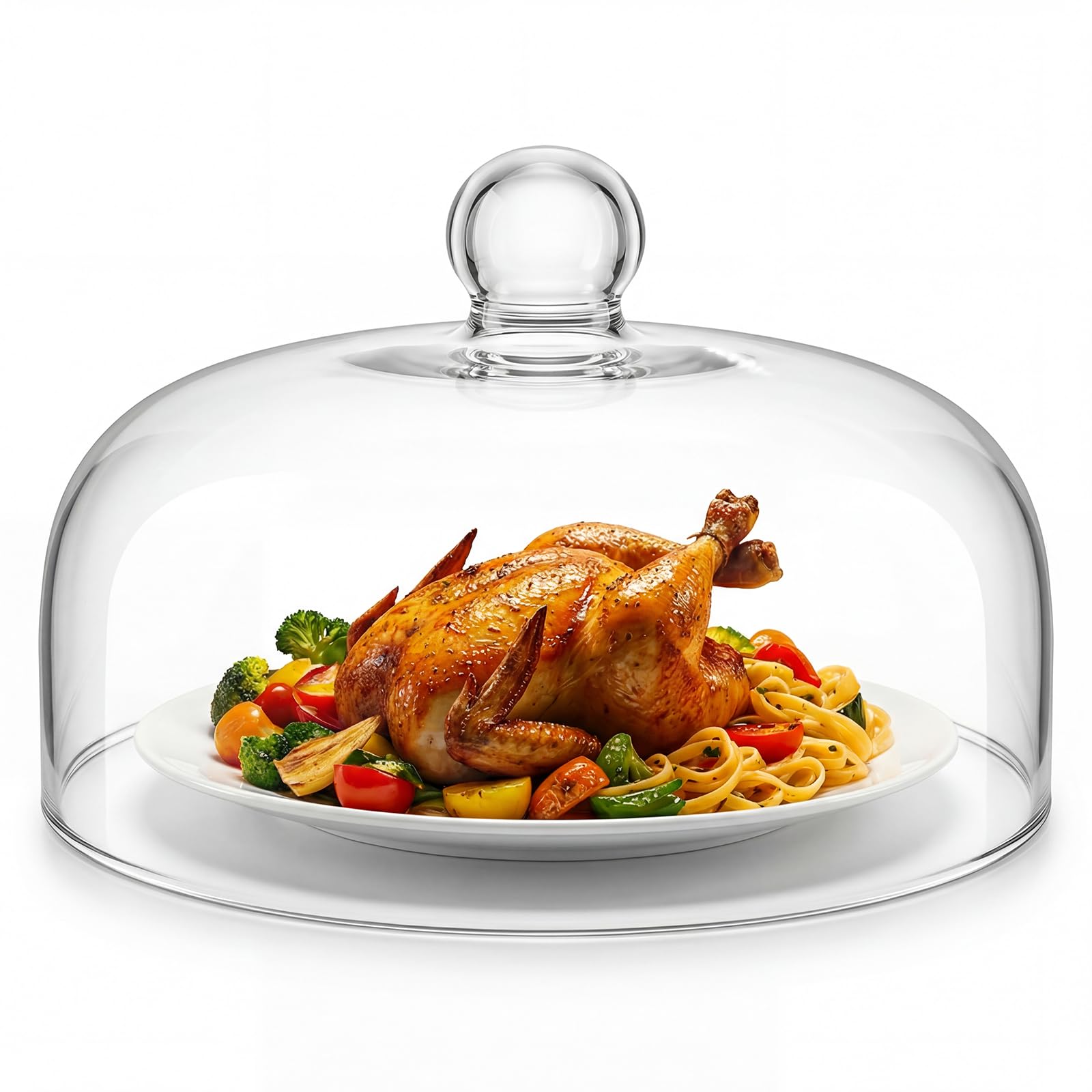 Photo 1 of 12" Borosilicate Glass Microwave Splatter Cover, Large Clear Food Cover with Handle, 12-Inch Plate Lid, BPA-Free, Heat-Resistant & Dishwasher-Safe Microwave Splatter Guard for Reheating