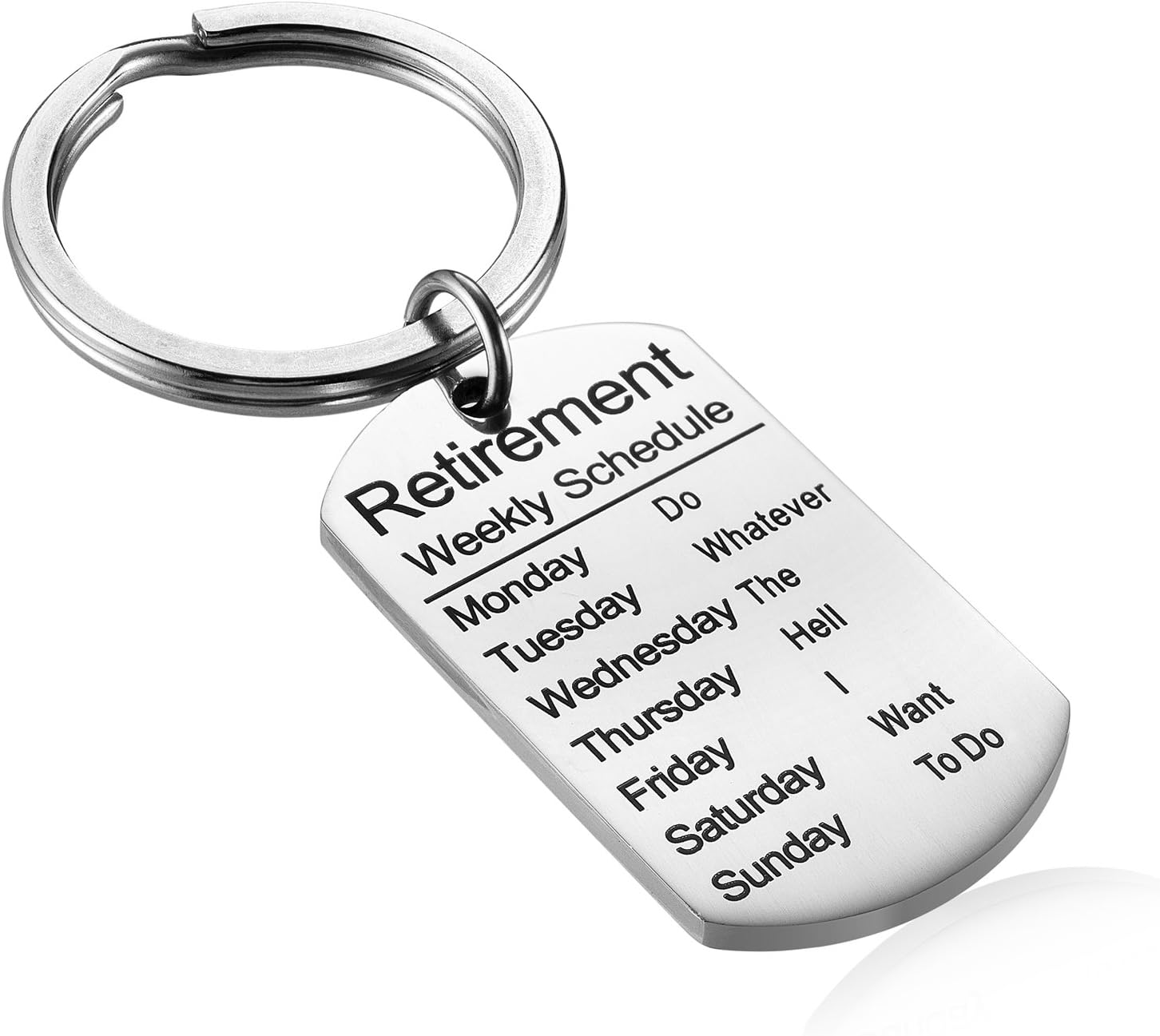 Hazado Retirement Gifts for Coworkers Dad Mom, Retirement Dog Tag, Retired Schedule Calendar Keychain for Nurses Teacher Military Army USAF Navy