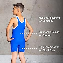 Elite Sports Kids Wrestling Youth Singlet, Standard