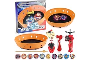 EUPLY Bey Battling Top Stadium Blade Battle Set-10 Metal Fusion Spinning Tops, 2 Launchers, 1 Arena for Kids 6+ - High-Performance Bey Battling Tops for Children Boys