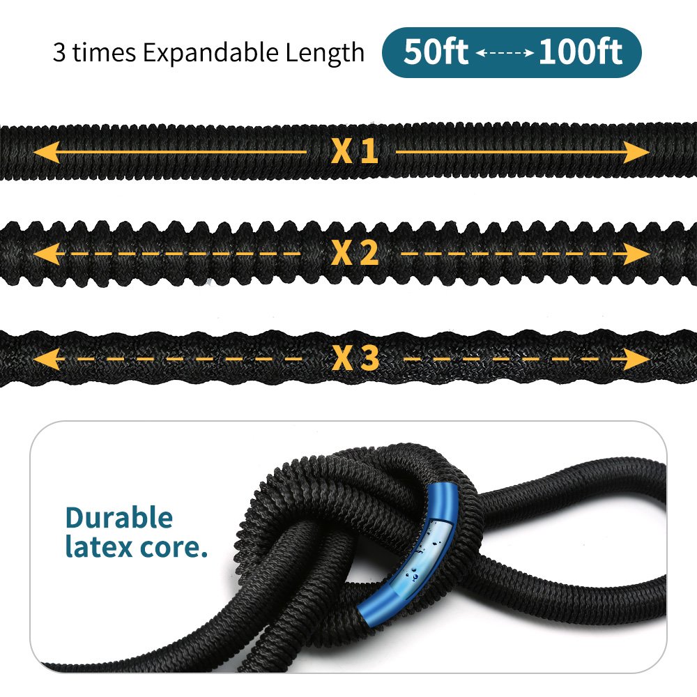 Gartenschlauch Expandable 100ft Wasserschlauch mit massivem Messing Steckverbinder, Triple Latex Core 9-Pattern Sprühdüse, Starke und flexible Schlauch für Garten, Rasen, Pet Dusche, Pflanze Bewässerung - Uverbon