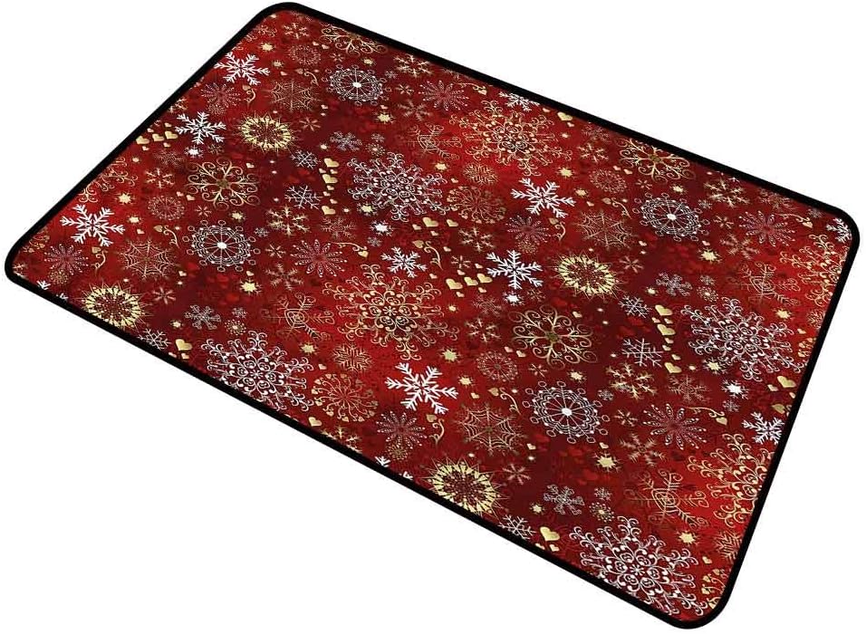 Winter, Floor Mat Vintage Festive Xmas Inside Door Mats