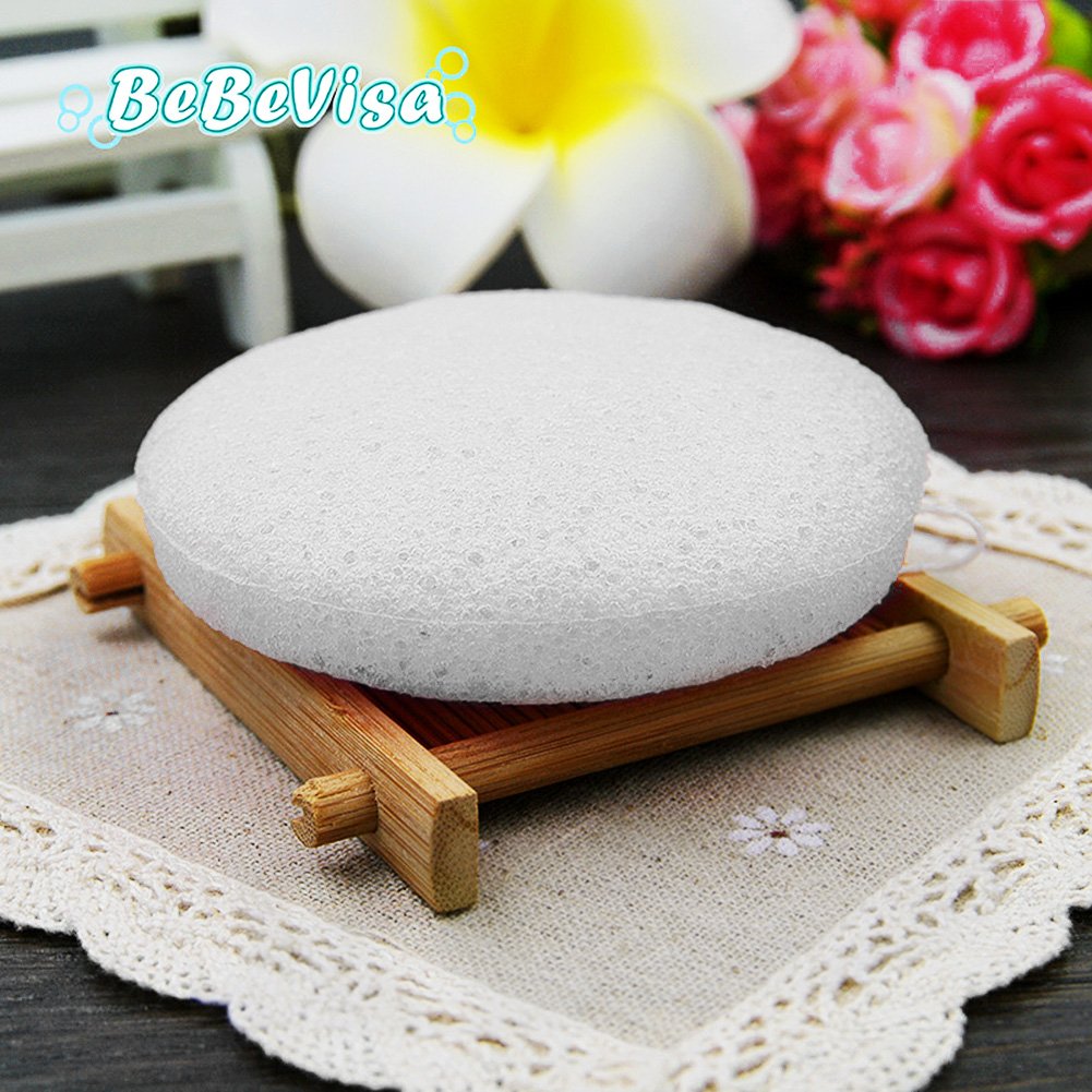 Pure Konjac Sponge All Natural Bebevisa Facial Sponge Deep Cleansing,Gently Exfoliating,Perfect to Combat Spot Prone Skin,Oily Skin Facial Sponge Puff, Face Scrub Face Washer