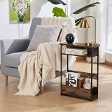 YEAKOO Narrow Side Table with Storage Shelf 3 Tier 46x18x62.5cm view 2
