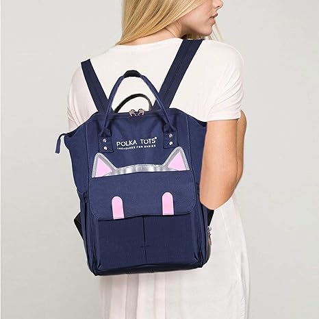Polka Tots Stylish Diaper Bag for Mothers, Nappy Bag Diaper Bag Backpack, Multi Functional, Many Pockets, Travel Nappy Tote Backpack Diaper Bag/Baby Bag/Mummy Bag/Handbag Large Capacity Blue