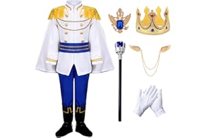 RuuYiicoco Boys Prince Charming Costume Cosplay Dress-Up Medieval Royal King Outfits for Kids