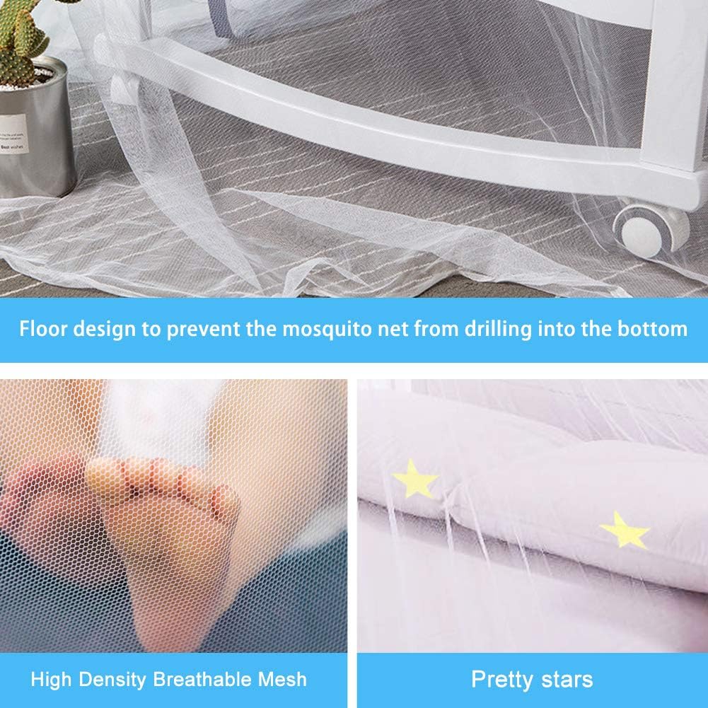 AMMER Fluorescent Stars Glow Bed Canopy, Mosquito Net for Baby, Kids, Girls or Adults, Suit for Cribs, Single Bed, Twin Bed or Full Size Bed: Home & Kitchen