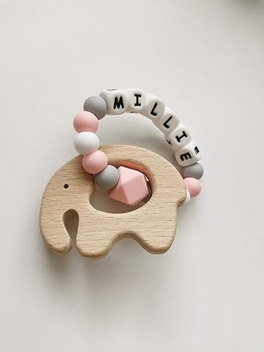 personalised baby teething ring