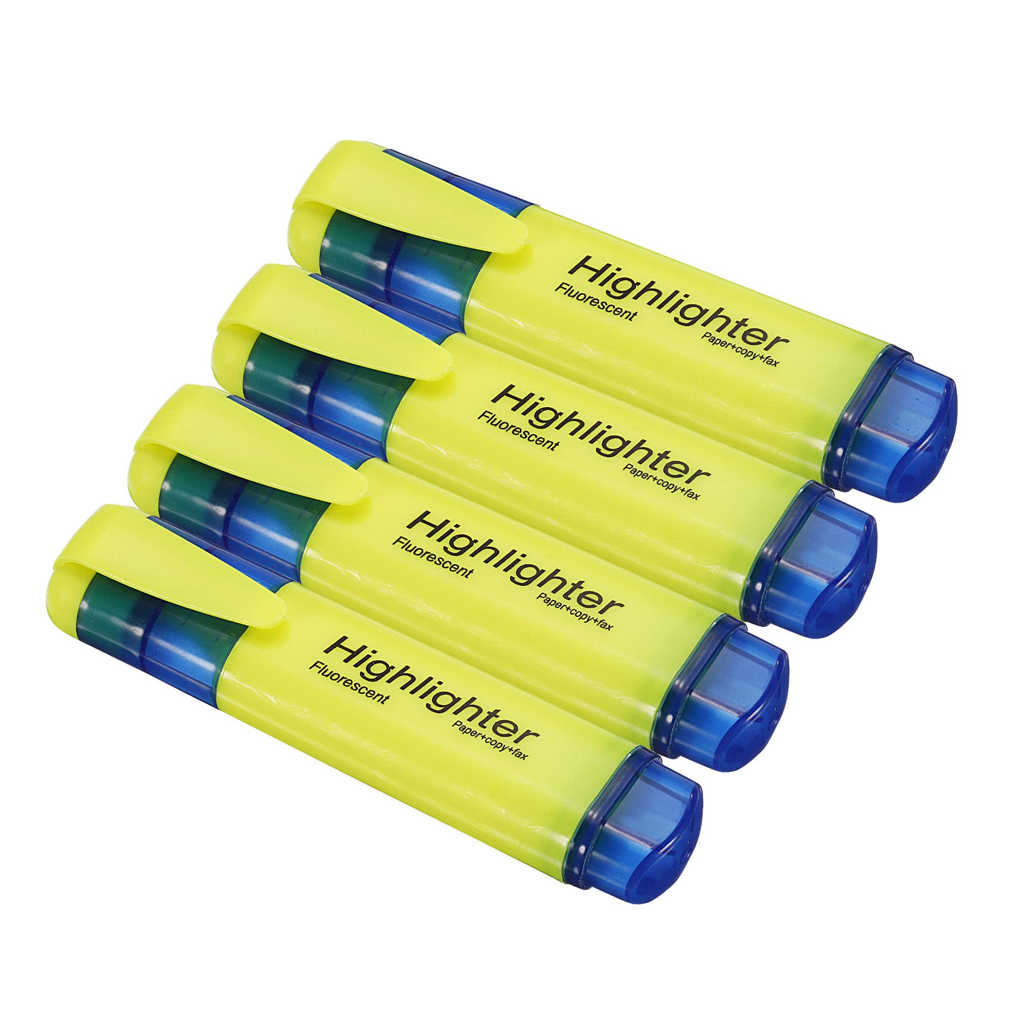 PATIKIL Highlighter Pen, 4 Pack Water Based Broad Tip Writing Marker Pens for Office Home Daily Use, Yellow