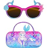 PinkSheep Sunglasses for Girls, Baby Kids Polarized Sunglass with Case, Mermaid Glasses UV400 Protection Plastic Frame