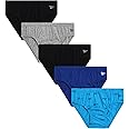 Reebok Low Rise Mens Briefs - 5 Pack Soft Cotton Underwear with Supportive Contour Pouch - Supportive Fit for Everyday Wear