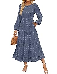 ZESICA Women's Fall Long Sleeve Maxi Dresses 2025
