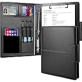 TESRAB 3 Ring Portfolio Binder Folder Faux Leather Padfolio Business Portfolio Organizer A4 Letter Size with Strong Magnetic Closure for Meeting,Presentation,Traveling,Wedding