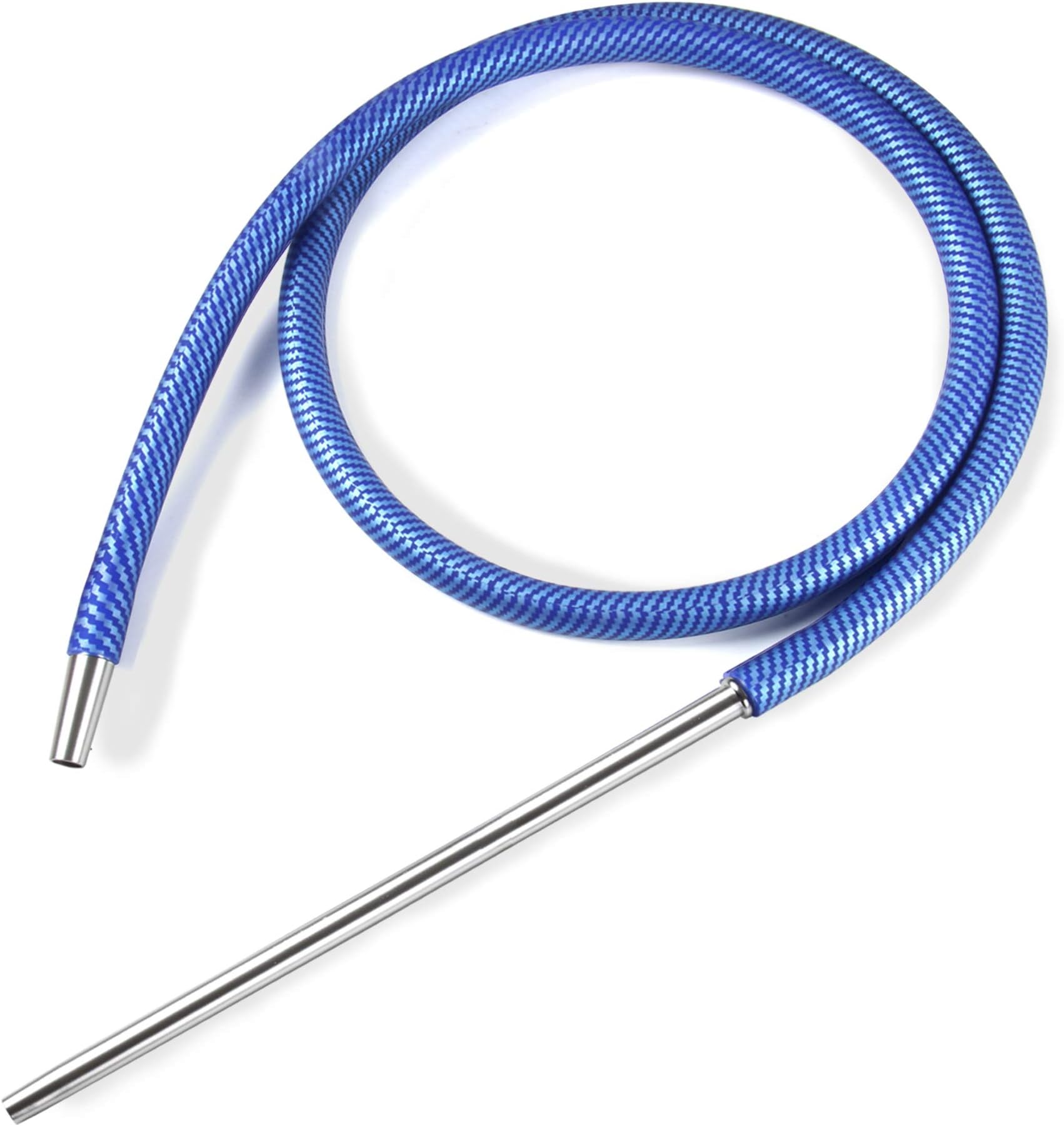 REANICE 72.44'' Silicone Hookah Hose with Long Aluminum Handle Water Pipe Washable Shisha Hose (Blue)
